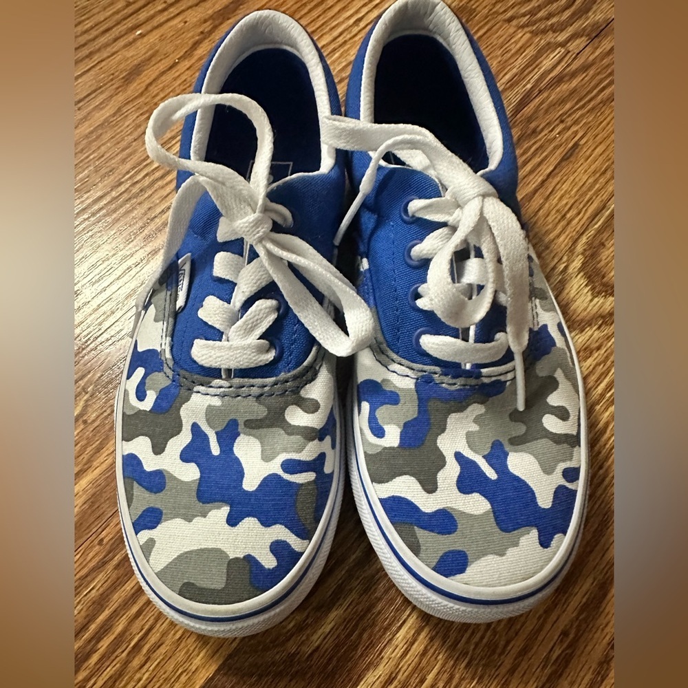 Vans Blue Camo Sneakers Size 2